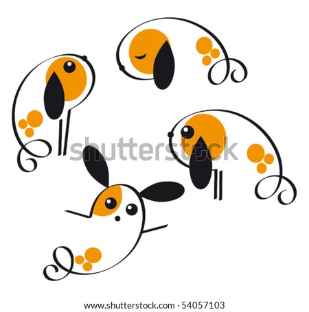 funny puppy pictures. stock vector : funny puppy