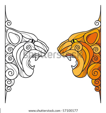 Wild Cat Head Stock Vector Illustration 57100177 : Shutterstock