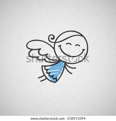 christmas card with hand drawn angel christmas card with hand drawn angel