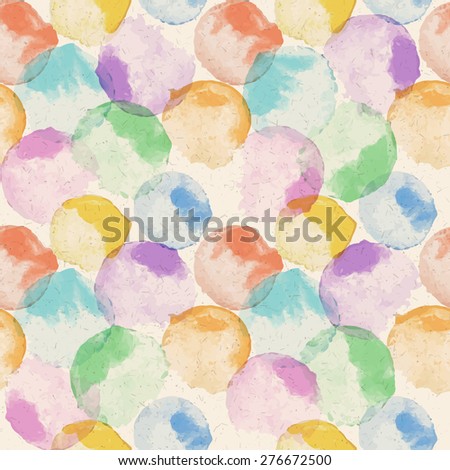 seamless pattern of watercolor circles on vintage cardboard background