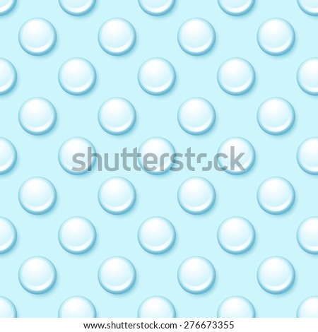 seamless pattern of water drops, round bubbles on blue background
