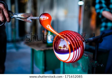 glass blowing and decorating, handmade