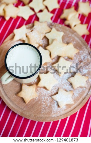 homemade cookies with hot milk