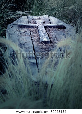 Old Wood Coffin