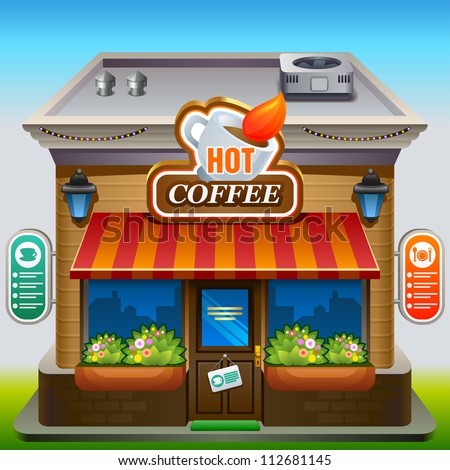 Small Town Coffee Shop on Coffee Shop Icon Stock Vector 112681145   Shutterstock