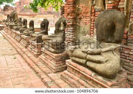 no head buddha Image, Ayutthaya,Thailand