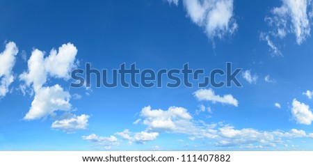 panorama blue sky with clouds