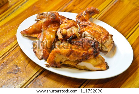 Grilled chicken on plate