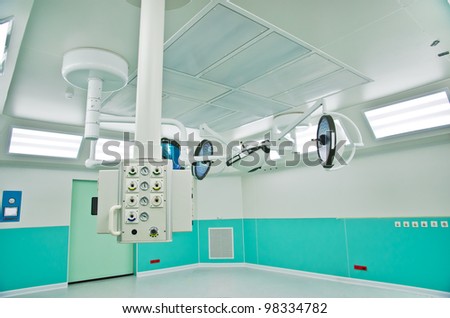 equipment and medical devices in surgery room