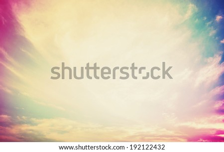 open sky with beautiful colors spotlight in center with space for text or design heavenly clouds with shining light concept of heaven