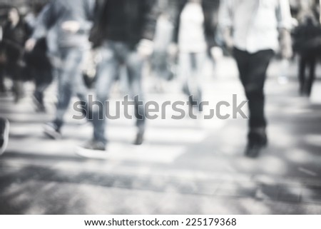 pedestrian on zebra in motion blur