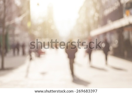 City commuters. Abstract blurred image of a city street scene.