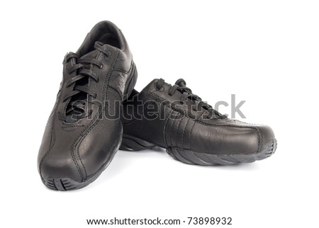 New athletic shoes on the isolated white background