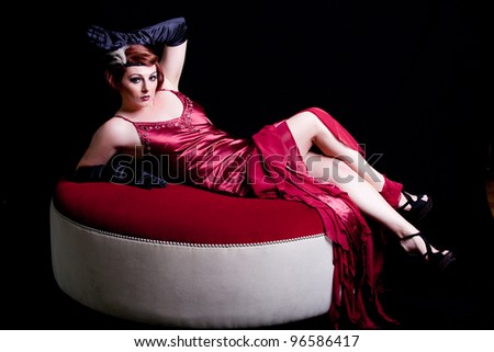 Beautiful Vintage classy woman with dramatic Lighting