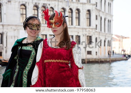 Woman in Costume at Carnival in Venice italy