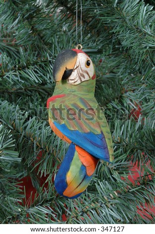 Blue and Green Parrot Christmas Decoration