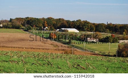 Farm Field in Clarksburg during Fall Season , MD USA