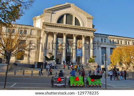 WASHINGTON,DC-OCTOBER 21: National Museum of National History on October 21, 2012 in Washington DC,USA.It is a natural history museum administered by the Smithsonian Institution at the National Mall.