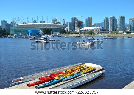 VANCOUVER, CANADA - JULY 27: BC Place Stadium on July 27 , 2014 in Vancouver, Canada. It is the home stadium of BC Lions, Vancouver Whitecaps FC, and Major League Soccer( MLS).