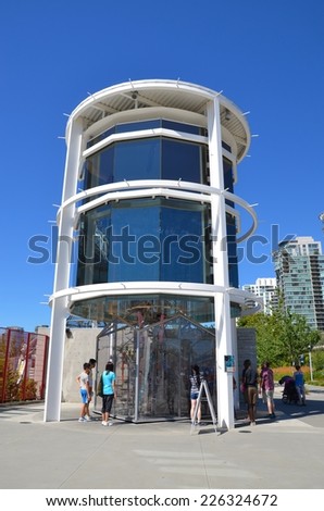 VANCOUVER, CA - JULY 27: Downtown Vancouver Modern Architecture, and Lifestyle on July 27 , 2014in Vancouver, CA. Vancouver has prominent buildings in a variety of styles by many famous architects