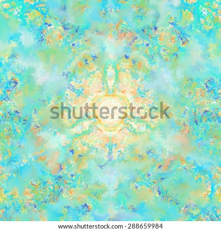 turquoise abstract painting in kaleidoscope pattern/turquoise abstract kaleidoscope/turquoise abstract painting in kaleidoscope pattern for background
