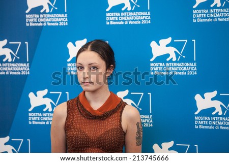 VENICE, ITALY - AUGUST 29: Arielle Holmes attend the \'Heaven Knows What\' photocall during the 71st Venice Film Festival on August 29, 2014 in Venice, Italy