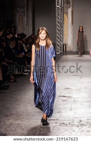 Milan, Italy - 18 September 2014 - Uma Wang Fashion - spring summer 2015 - during Milan fahion week on 18.09.2014