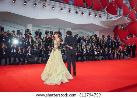 Dani De La Torre and Goya Toledo attend the opening ceremony and premiere of \'Everest\' during the 72nd Venice Film Festival on September 2, 2015 in Venice, Italy.