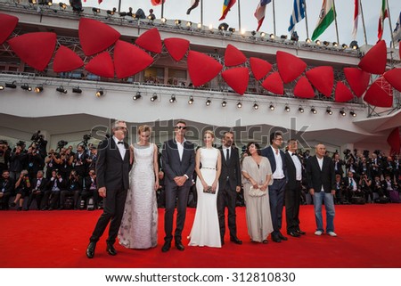 Venice - September, 02 2015: The Jury attends the opening ceremony and premiere of \'Everest\' during the 72nd Venice Film Festival on September 2, 2015 in Venice, Italy.