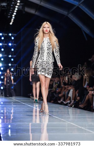 27 September, 2015 -Milan, Italy - A model walks the runway during the John Richmond Ready to Wear fashion show as part of Milan Fashion Week Spring/Summer 2016