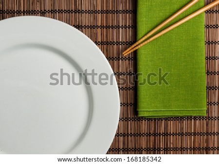 Empty Dinner Plate with Chopsticks