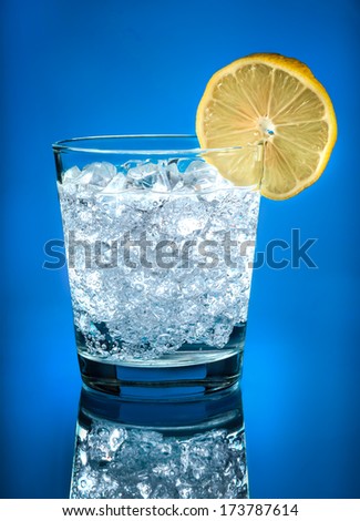 Fizzy Drink with Ice and Lemon Slice