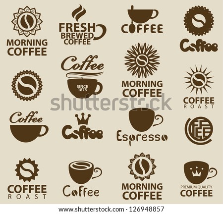 set of logos on coffee set of logos on coffee