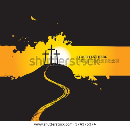 vector illustration on Christian themes with three crosses