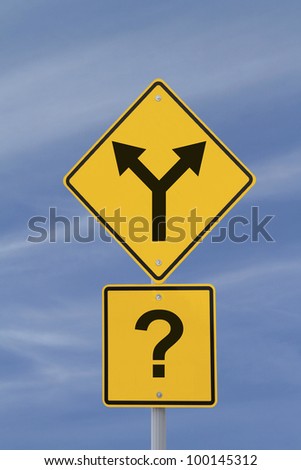 Conceptual road sign on decision making