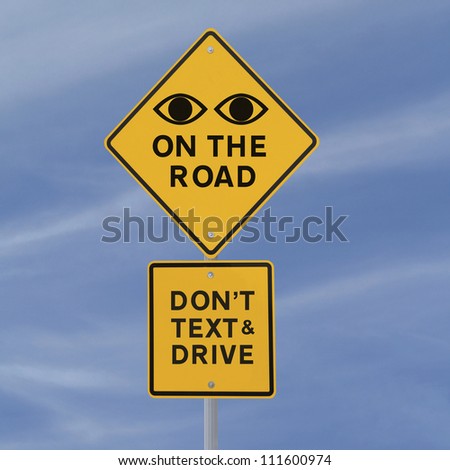 Road safety sign (against a blue sky background)