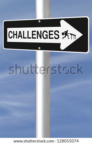 Modified one way road sign on challenges.