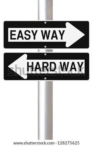 Conceptual one way road signs on choice and decisions