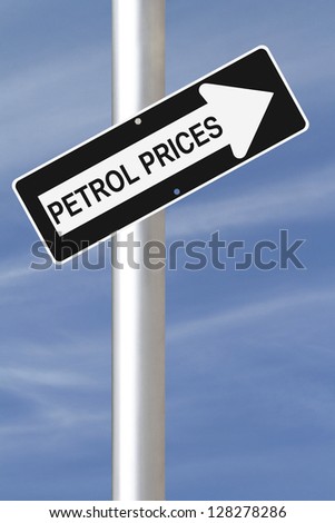 A modified one way sign on the increase of petrol prices