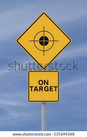 A conceptual road sign on targets or goals. Applicable for business concepts.
