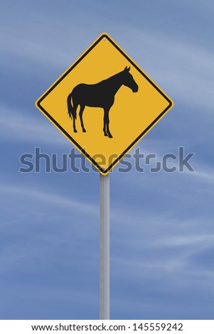 A conceptual road sign on 2014 as the year of the horse