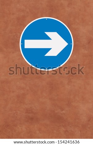 European turn right road sign