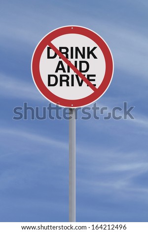 Modified road warning sign on drinking and driving