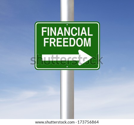 A modified one way street sign on Financial Freedom