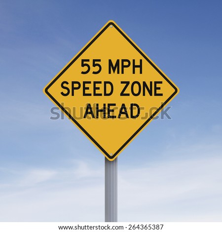 A speed limit warning sign