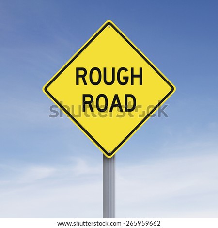 Conceptual road sign warning of a rough road