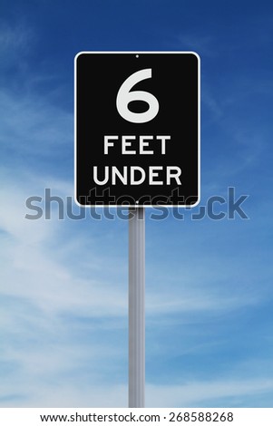 A modified speed limit sign indicating Six Feet Under