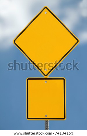 Blank road sign with a blue sky background (with clipping path)