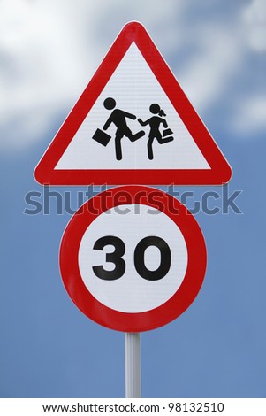 Signs - Slow down. Children crossing.