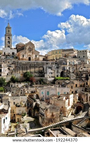 Matera (Southern Italy) famous for its ancient town \